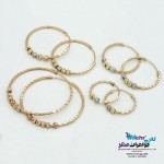 گوشواره حلقه ای طلا - طرح گوی تراش