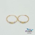 گوشواره حلقه ای طلا - طرح گوی تراش