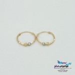 گوشواره حلقه ای طلا - طرح گوی تراش