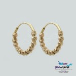 گوشواره حلقه ای طلا - طرح گوی تراش