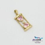 آویز طلا - طرح ساعت شنی