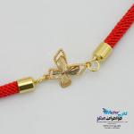 دستبند طلا و بافت - طرح پروانه تراش