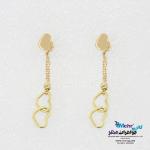گوشواره طلا - طرح هارت لینک و گوی تراش