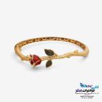 دستبند النگویی طلا - طرح گل رز