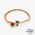دستبند النگویی طلا - طرح گل رز