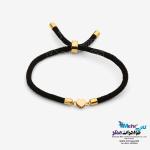 دستبند طلا و بافت - طرح قلب