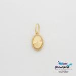 آویز طلا - طرح بیضی تراش