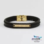 دستبند طلا و چرم - طرح کارتیه لاو