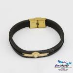 دستبند طلا و چرم - طرح ورساچه