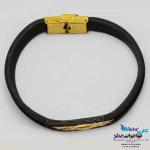 دستبند طلا و چرم - طرح کارتیه