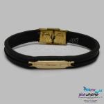 دستبند طلا و چرم - طرح کارتیه
