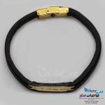 دستبند طلا و چرم - طرح کارتیه