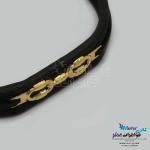 دستبند طلا و چرم - طرح تیفانی