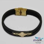 دستبند طلا و چرم - طرح ونکلیف