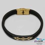 دستبند طلا و چرم - طرح تیفانی
