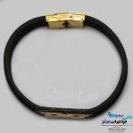 دستبند طلا و چرم - طرح تیفانی