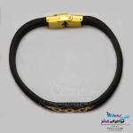 دستبند طلا و چرم - طرح هندسی