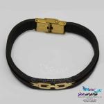 دستبند طلا و چرم - طرح تیفانی