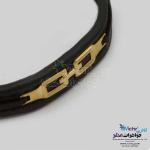 دستبند طلا و چرم - طرح تیفانی