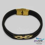 دستبند طلا و چرم - طرح تیفانی