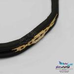 دستبند طلا و چرم - طرح شنل
