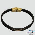 دستبند طلا چرم - طرح هندسی