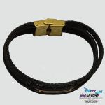 دستبند طلا چرم - طرح هندسی