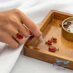 نیم ست طلا - سنگ عقیق