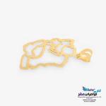 آویز طلا - طرح نقشه ی ایران
