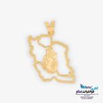آویز طلا - طرح نقشه ی ایران
