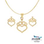 نیم ست طلا دست اول کم اجرت - طرح قلب و تاج