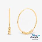 گوشواره حلقه ای طلا - طرح گوی تراش
