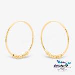 گوشواره حلقه ای طلا - طرح گوی تراش