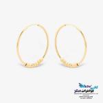 گوشواره حلقه ای طلا - طرح گوی تراش