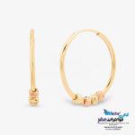 گوشواره حلقه ای طلا - طرح گوی تراش