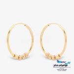 گوشواره حلقه ای طلا - طرح گوی تراش