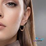 گوشواره حلقه ای طلا - طرح گوی تراش