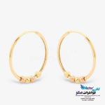 گوشواره حلقه ای طلا - طرح گوی تراش