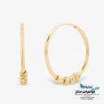 گوشواره حلقه ای طلا - طرح گوی تراش