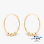 گوشواره حلقه ای طلا - طرح گوی تراش
