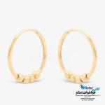 گوشواره حلقه ای طلا - طرح گوی تراش