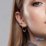 گوشواره حلقه ای طلا - طرح گوی تراش