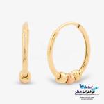 گوشواره حلقه ای طلا - طرح گوی تراش