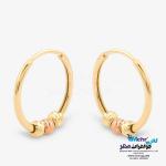 گوشواره حلقه ای طلا - طرح گوی تراش