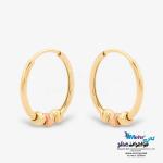 گوشواره حلقه ای طلا - طرح گوی تراش
