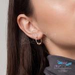 گوشواره حلقه ای طلا - طرح گوی تراش