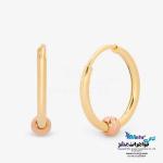گوشواره حلقه ای طلا - طرح گوی تراش