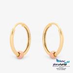 گوشواره حلقه ای طلا - طرح گوی تراش