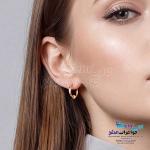 گوشواره حلقه ای طلا - طرح گوی تراش