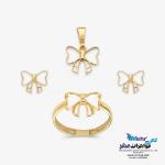 نیم ست طلا - طرح پاپیون